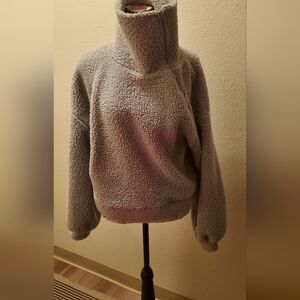 Express Gray Sherpa Sweater